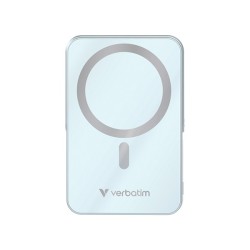 Verbatim powerbank z ładowaniem bezprzewodowym 5V, ładowanie telefonu, 32266, 10 000mAh, Mocowanie magnetyczne, Niebieska