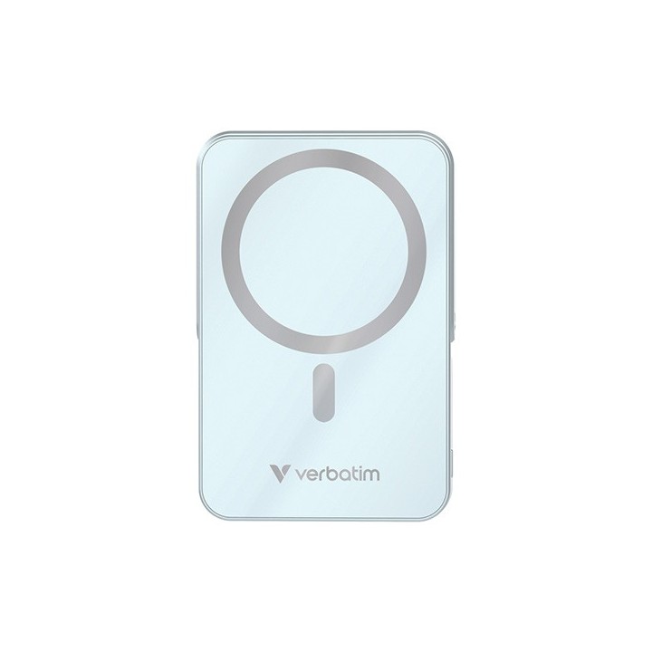 Verbatim powerbank z ładowaniem bezprzewodowym 5V, ładowanie telefonu, 32266, 10 000mAh, Mocowanie magnetyczne, Niebieska