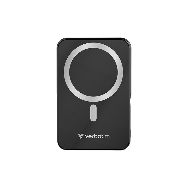 Verbatim powerbank z ładowaniem bezprzewodowym 5V, ładowanie telefonu, 32264, 10 000mAh, Mocowanie magnetyczne, czarna