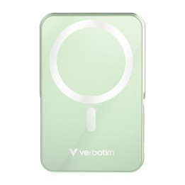 Verbatim powerbank z ładowaniem bezprzewodowym 5V, ładowanie telefonu, 32259, 10 000mAh, Mocowanie magnetyczne, zielona