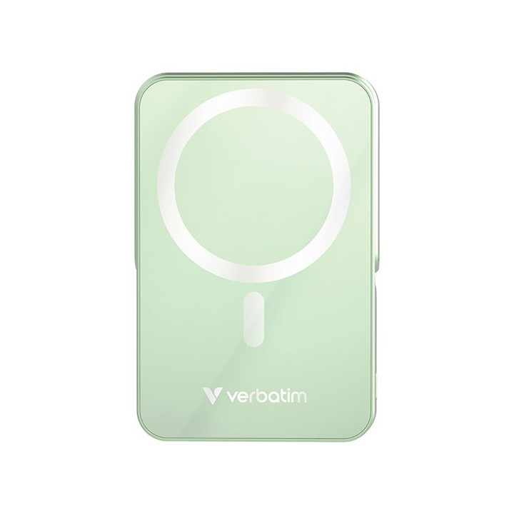 Verbatim powerbank z ładowaniem bezprzewodowym 5V, ładowanie telefonu, 32259, 10 000mAh, Mocowanie magnetyczne, zielona