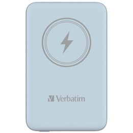 Verbatim powerbank z ładowaniem bezprzewodowym 5V, ładowanie telefonu, 32247, 10 000mAh, Mocowanie magnetyczne, niebieska