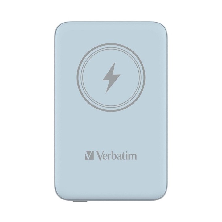 Verbatim powerbank z ładowaniem bezprzewodowym 5V, ładowanie telefonu, 32247, 10 000mAh, Mocowanie magnetyczne, niebieska