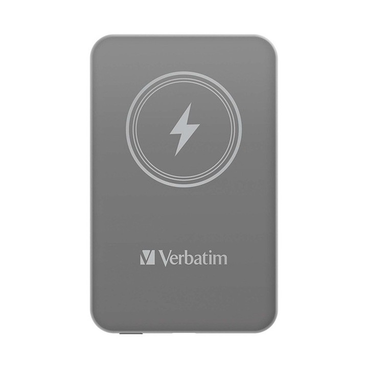 Verbatim powerbank z ładowaniem bezprzewodowym 5V, ładowanie telefonu, 32244, 5 000mAh, Mocowanie magnetyczne, szara