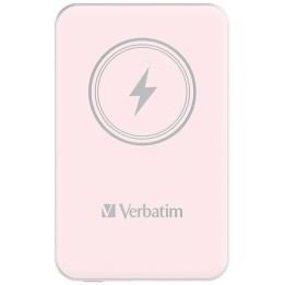 Verbatim powerbank z ładowaniem bezprzewodowym 5V, ładowanie telefonu, 32243, 5 000mAh, Mocowanie magnetyczne, różowa
