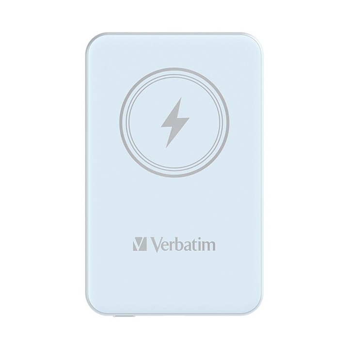 Verbatim powerbank z ładowaniem bezprzewodowym 5V, ładowanie telefonu, 32242, 5 000mAh, Mocowanie magnetyczne, niebieska