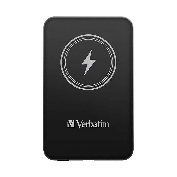 Verbatim powerbank z ładowaniem bezprzewodowym 5V, ładowanie telefonu, 32240, 5 000mAh, Mocowanie magnetyczne, czarna