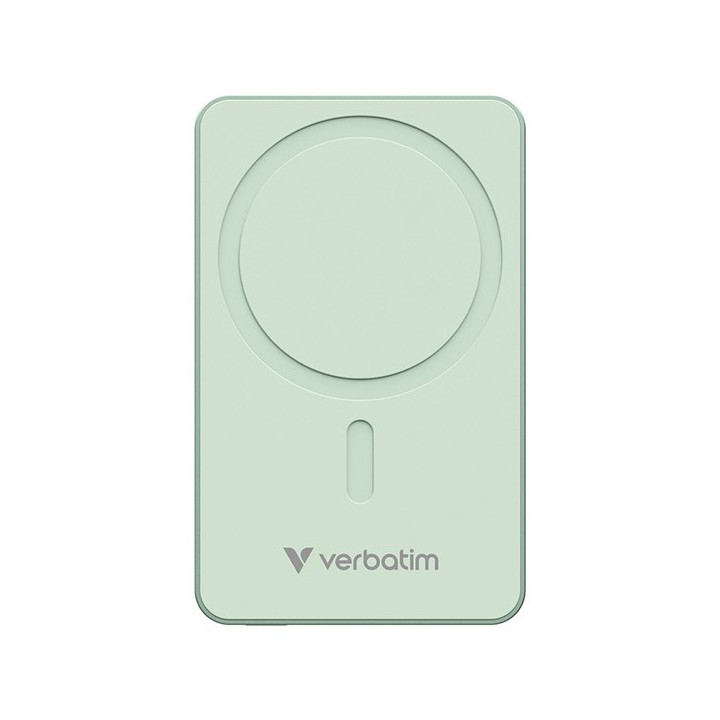 Verbatim powerbank z ładowaniem bezprzewodowym 5V, ładowanie telefonu, 32228, 10000mAh, Mocowanie magnetyczne, Zielony