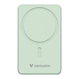 Verbatim powerbank z ładowaniem bezprzewodowym 5V, ładowanie telefonu, 32226, 5000mAh, Mocowanie magnetyczne, zielona