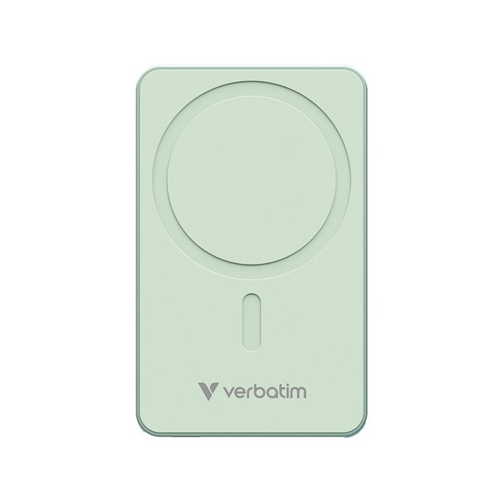Verbatim powerbank z ładowaniem bezprzewodowym 5V, ładowanie telefonu, 32226, 5000mAh, Mocowanie magnetyczne, zielona