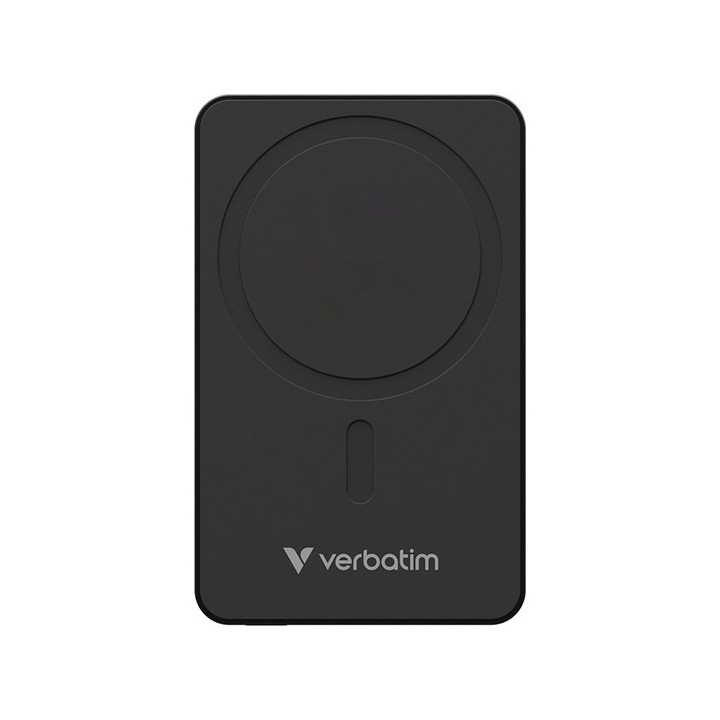 Verbatim powerbank z ładowaniem bezprzewodowym 5V, ładowanie telefonu, 32225, 5000mAh, Mocowanie magnetyczne, Czarny