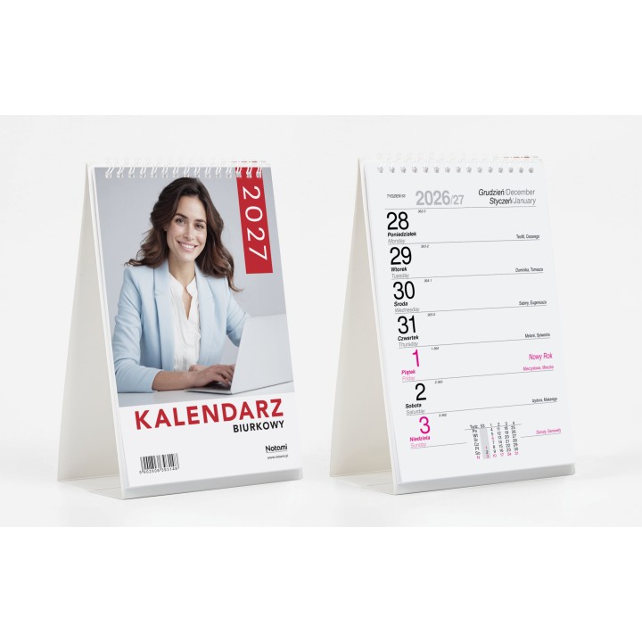 KALENDARZ STOJĄCY PIONOWY TYGODNIOWY O-PRESS ROK 2027 OFFICE 3148 A5