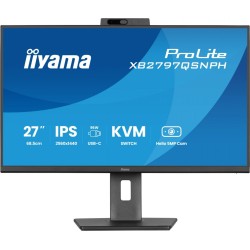 IIYAMA Monitor 27 cali Prolite XB2797QSNPH-B1,IPS,QHD,CAM,MIC,HDMI, DP, 4xUSB,75Hz, USB-C DOCK 96W, RJ45,KVM, 2x2W, 5MP WINDOWS 