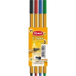 CIENKOPIS TOMA F-LINER 4 KOLORY 0,4MM
