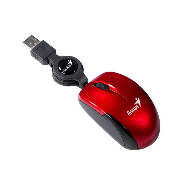 Genius Micro Traveler V2 Mysz przewodowa, czerwona, 1200DPI