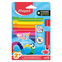 Kredki z grafitu MAPED Infinity Kidy 12 kolorów kartonowe etui
