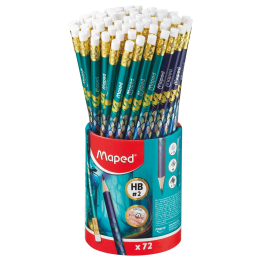 Ołówek MAPED z gumką Dragon HB w kubku 72 szt. display