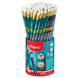 Ołówek MAPED z gumką Dragon HB w kubku 72 szt. display