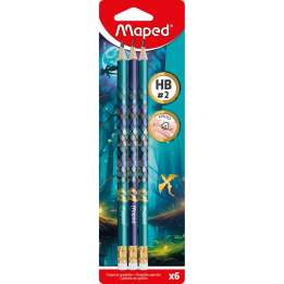 Ołówek MAPED z gumką Dragon HB 6 szt. blister
