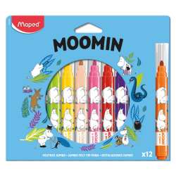Flamastry MAPED Jumbo Muminki 12 kolorów pud. z zaw.