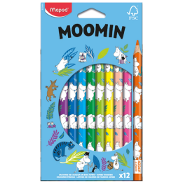 Kredki Jumbo MAPED Muminki trójkątne 12 kolorów pud. z zaw.