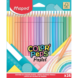 Kredki MAPED Color’Peps Pastel trójkątne 24 kolorów pud. z zaw.