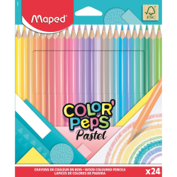 Kredki MAPED Color’Peps Pastel trójkątne 24 kolorów pud. z zaw.