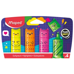 Zakreślacz MAPED mini Kawai Fluo 4 sztuki na blistrze