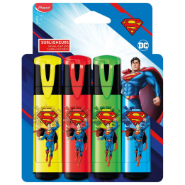 Zakreślacz MAPED Superman Fluo 4 sztuki kartonowe etui