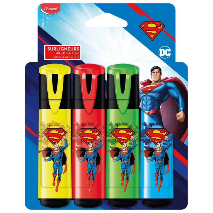 Zakreślacz MAPED Superman Fluo 4 sztuki kartonowe etui