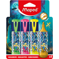 Zakreślacz MAPED Dragon 3 szt. fluo + 1 szt metalic kartonowe etui
