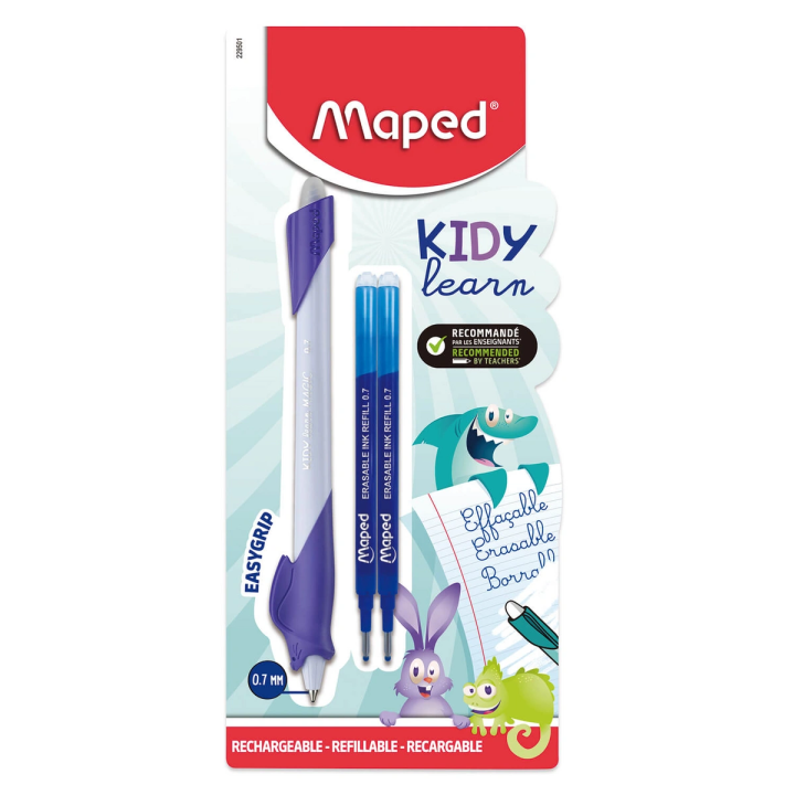 Długopis wymazywalny MAPED Kidy Learn Magic + 2 wkłady zapasowe mix wzorów blister