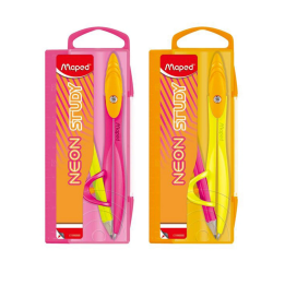 Cyrkiel MAPED Study Neon + ołówek pudełko z zawieszką