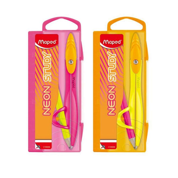 Cyrkiel MAPED Study Neon + ołówek pudełko z zawieszką