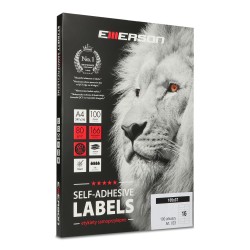 ETYKIETY SAMOPRZYLEPNE 105X37MM EMERSON 023 QCT BIAŁE 100ARK*16SZT