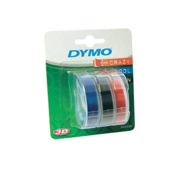 TASIEMKA ORYGINALNA KOLOR NADRUKU: BIAŁY/KOLOR TŁA: CZARNY, CZERWONY,NIEBIESKI DYMO S0847750 3MM X 3 M DO ZASTOSOWAŃ PROFESJONAL
