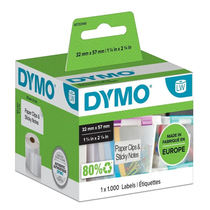 TASIEMKA ORYGINALNA KOLOR TŁA: BIAŁE DYMO S0722540/11354 32MM X 32 M UNIWERSALNE