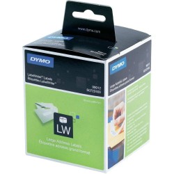 TASIEMKA ORYGINALNA KOLOR TŁA: BIAŁE DYMO S0722400/99012 36MM X 36 M ADRESOWE