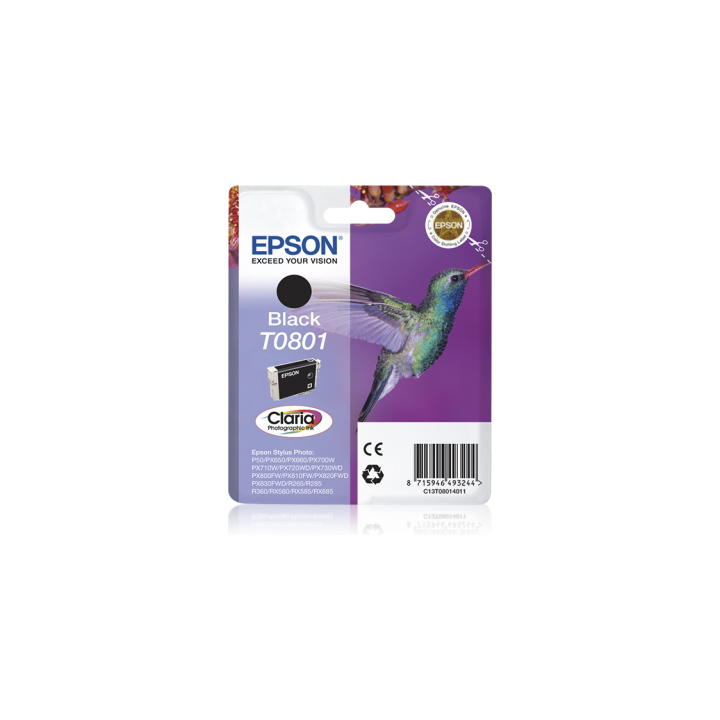 TUSZ ORYGINALNY EPSON T0801 C13T08014011 CZARNY 7,4 ML