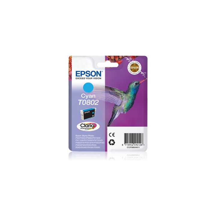 TUSZ ORYGINALNY EPSON T0802 C13T08024011 CYAN 7,4 ML