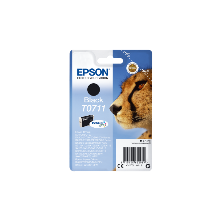 TUSZ ORYGINALNY EPSON T0711 C13T07114012 CZARNY 7,4 ML