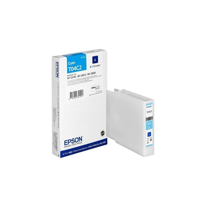 TUSZ ORYGINALNY EPSON T04C24 C13T04C240 CYAN 1700 STRON