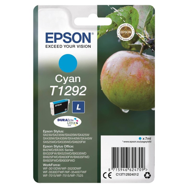 TUSZ ORYGINALNY EPSON T1292 C13T12924012 CYAN 7 ML