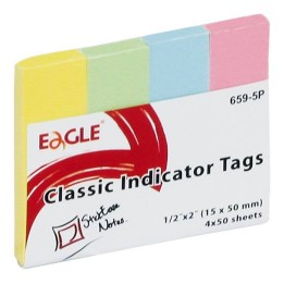ZAKŁADKI INDEKSUJĄCE PAPIEROWE 15X50MM EAGLE 659-5P 150-1243 PASTEL*4 4X50SZT
