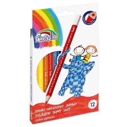 KREDKI OŁÓWKOWE TRÓJKĄTNE FIORELLO SUPER SOFT 170-2218 12KOL JUMBO