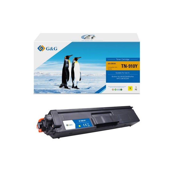 G&G KOMPATYBILNY TONER Z TN-910Y, YELLOW, 9000S, NT-CB910Y, DLA BROTHER HL-L8350CDW, MFC-L8900CDW, N