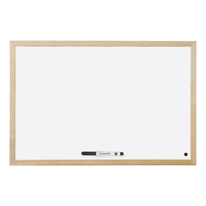 TABLICA SUCHOŚCIERALNA MAGNETYCZNA 60X90CM BI-OFFICE BIAŁA RAMA DREWNIANA