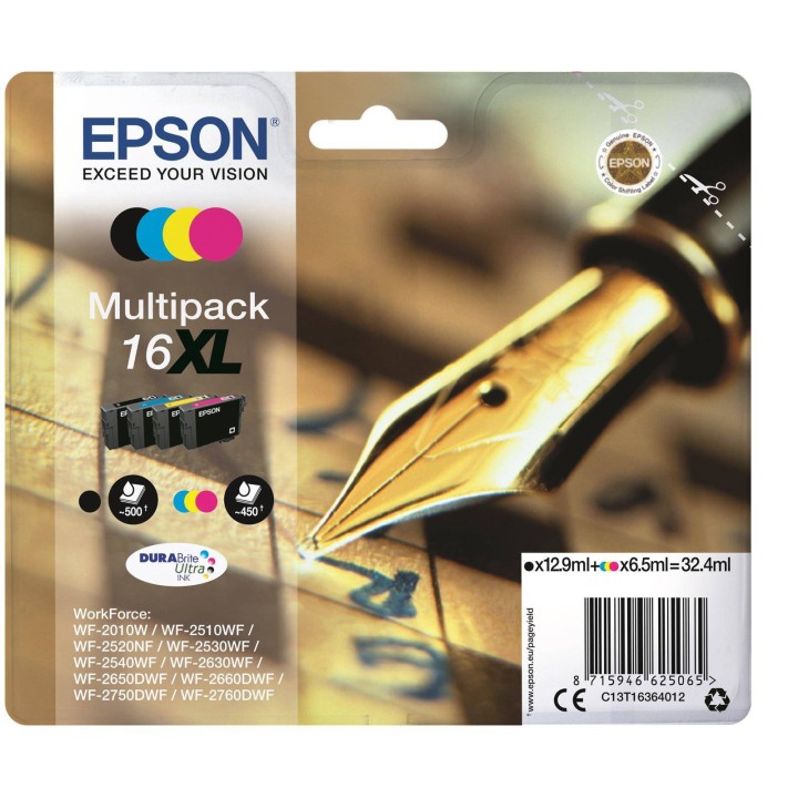 TUSZ ORYGINALNY EPSON T1636 C13T16364012 CMYK 32,4 ML