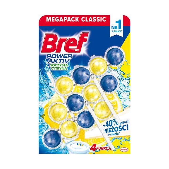 ZAWIESZKA WC KULKI BREF POWER ACTIV LEMON 50GX3