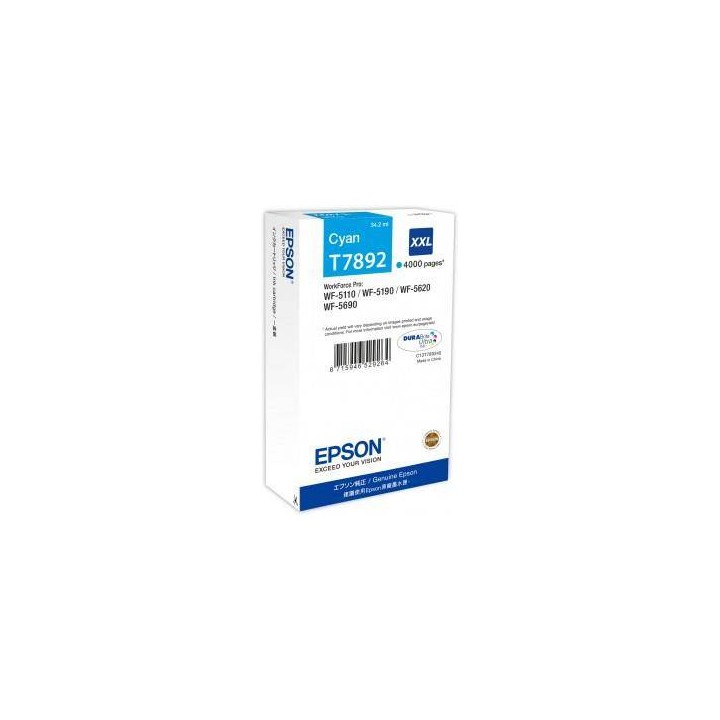 TUSZ ORYGINALNY EPSON T7892/XXL C13T789240 CYAN 4000 STRON
